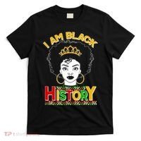 I Am Black History Royal Black Woman T-Shirt thumb 0