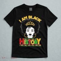 I Am Black History Royal Black Woman T-Shirt thumb 5