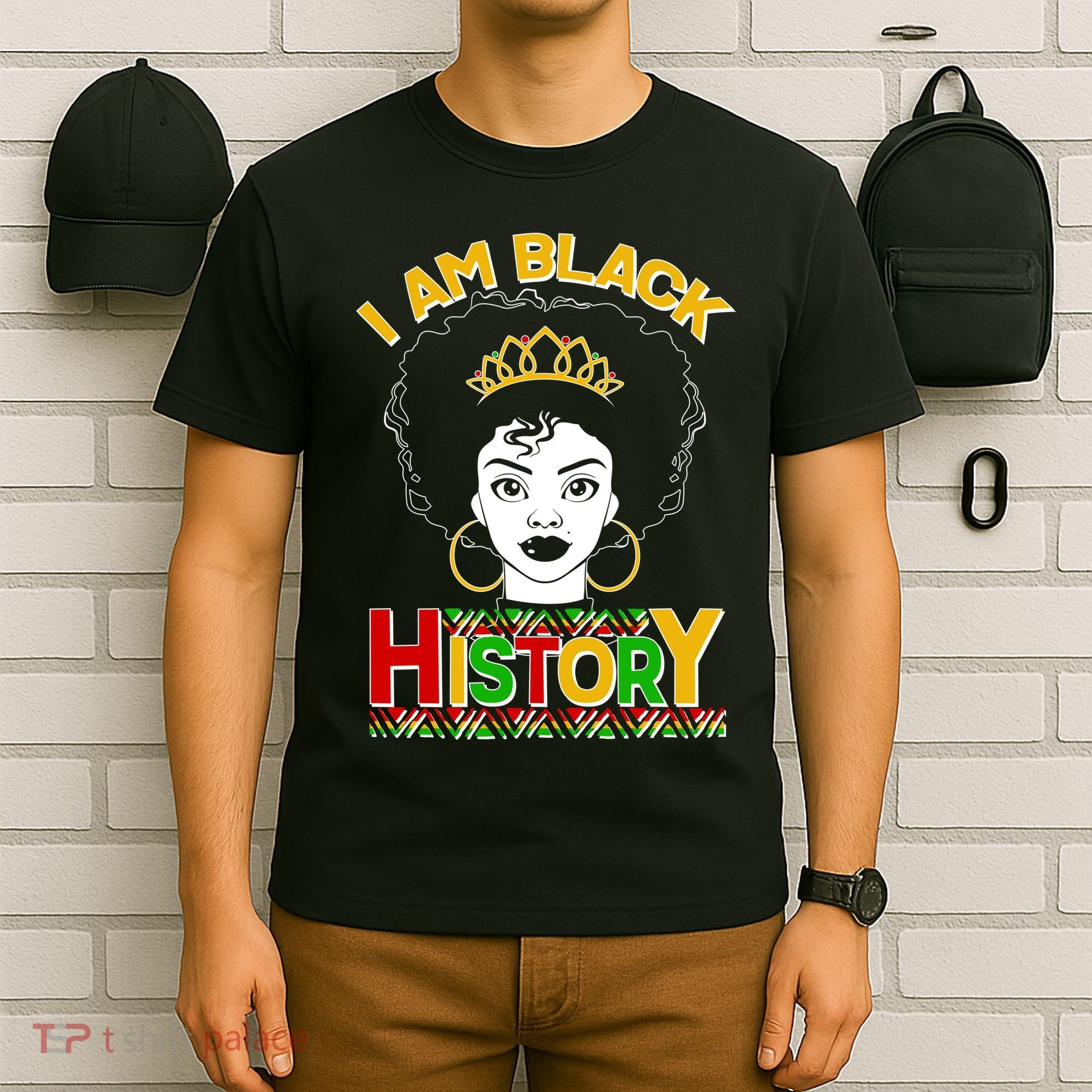 I Am Black History Royal Black Woman T-Shirt