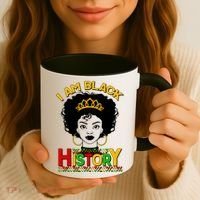I Am Black History Royal Black Woman Coffee Mug thumb 3