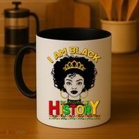 I Am Black History Royal Black Woman Coffee Mug thumb 4