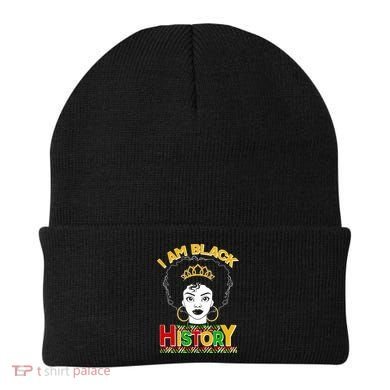 I Am Black History Royal Black Woman Beanie