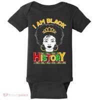 I Am Black History Royal Black Woman Baby Bodysuit thumb 0