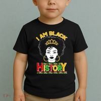 I Am Black History Royal Black Woman Toddler T-Shirt thumb 2