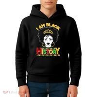 I Am Black History Royal Black Woman Kids Hoodie thumb 4