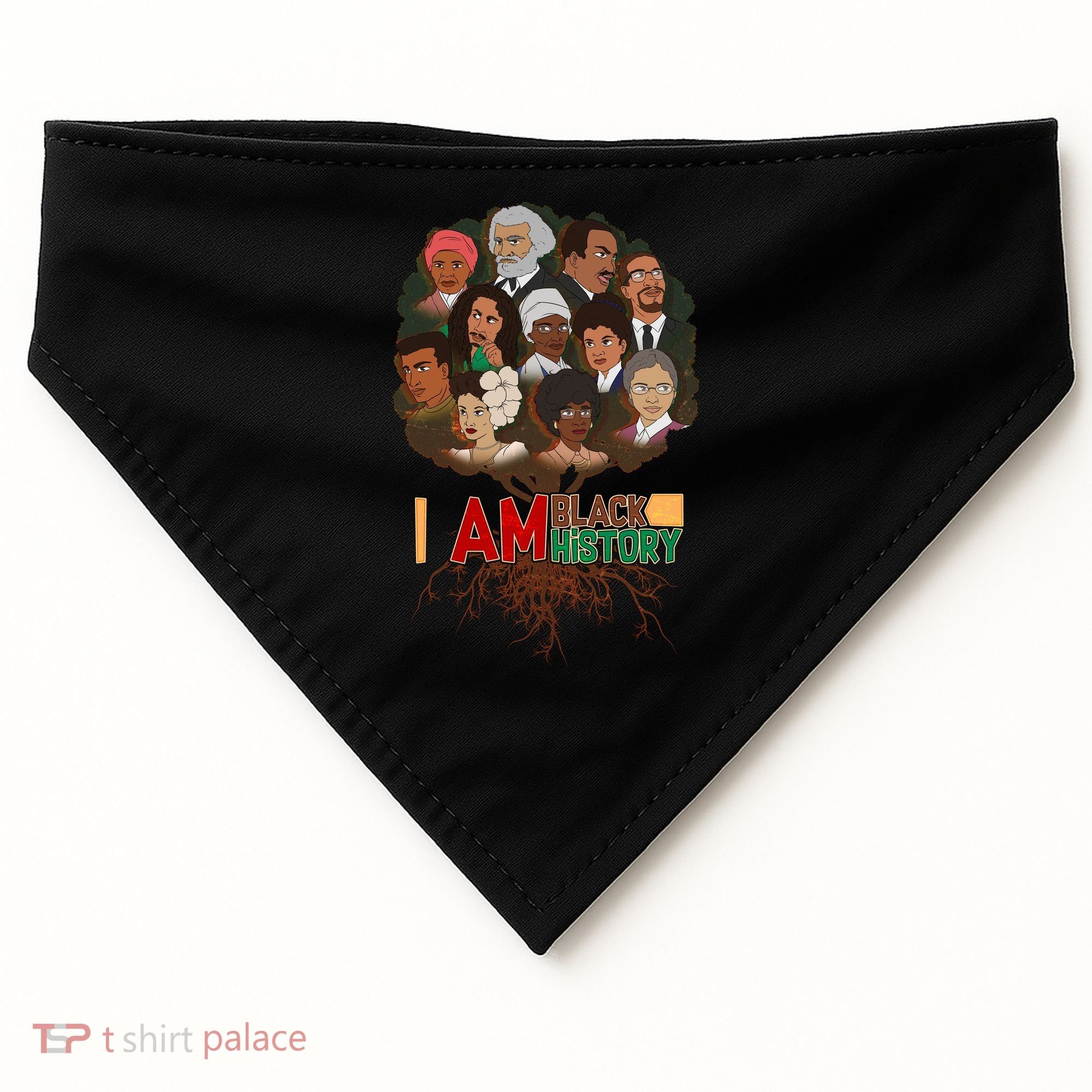 I Am Black History Tree Roots USA-Made Doggie Bandana