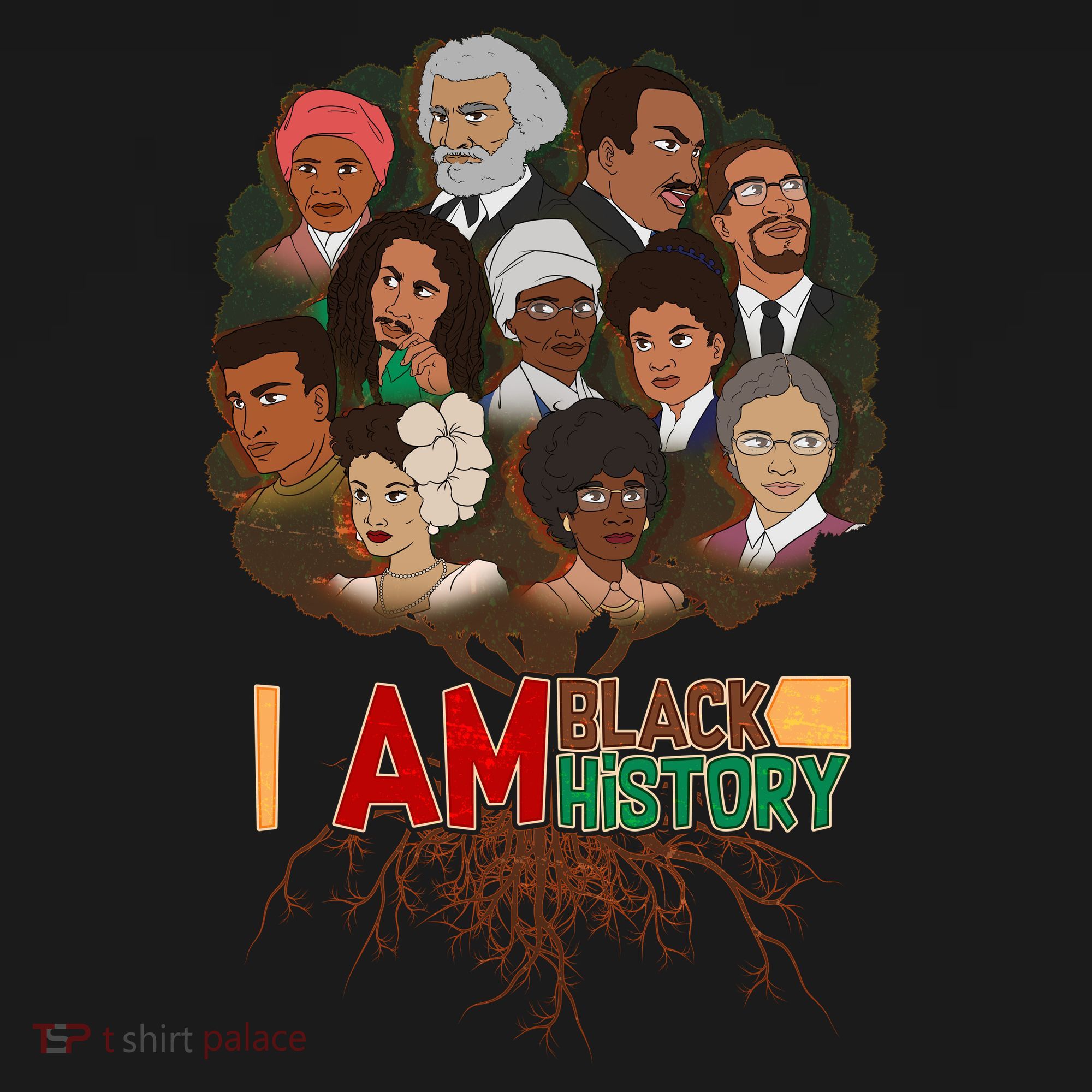 I Am Black History Tree Roots Polo