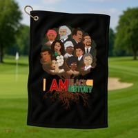 I Am Black History Tree Roots Golf Towel thumb 1