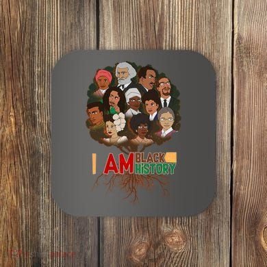 I Am Black History Tree Roots Coaster