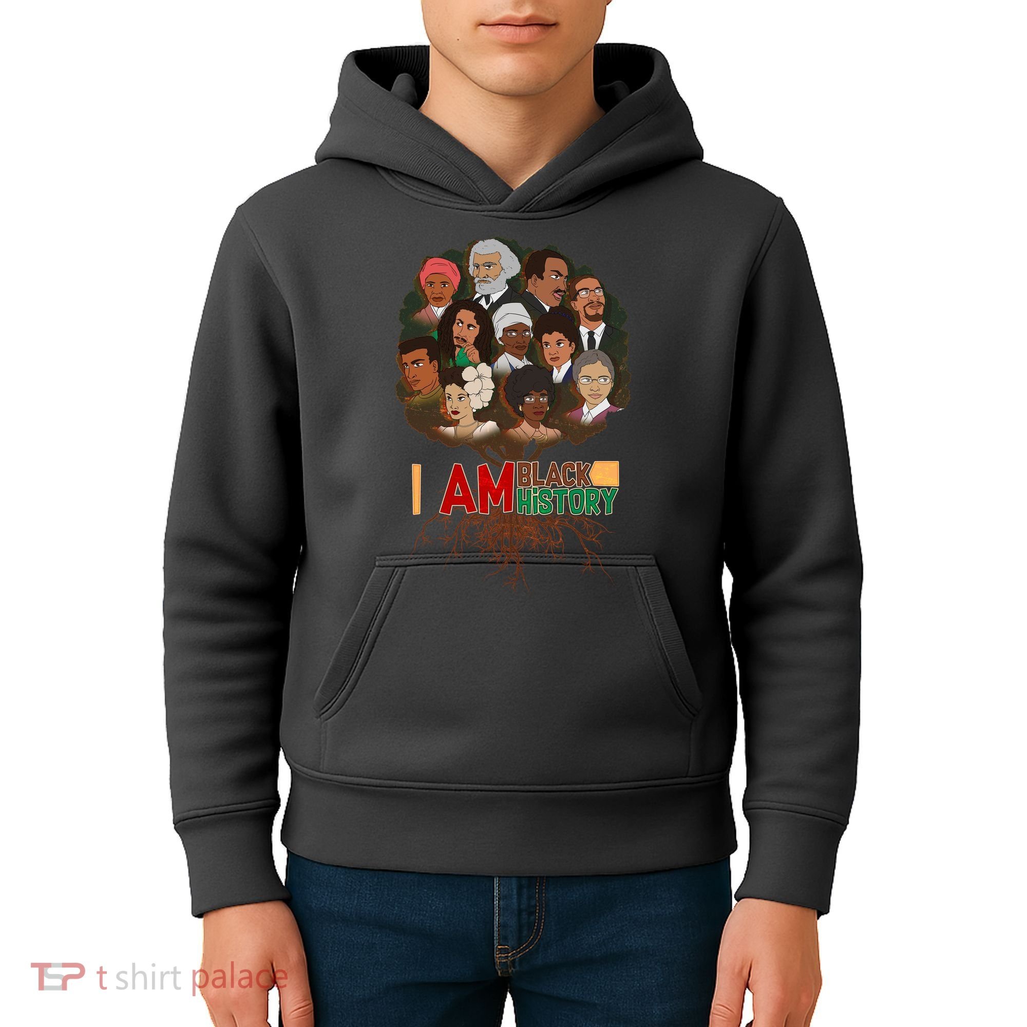 I Am Black History Tree Roots Kids Hoodie