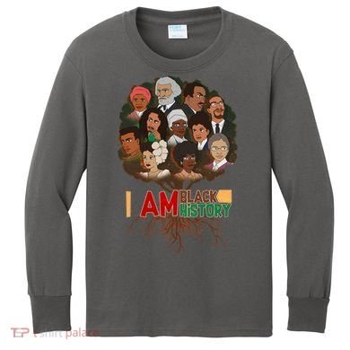 I Am Black History Tree Roots Kids Long Sleeve Shirt