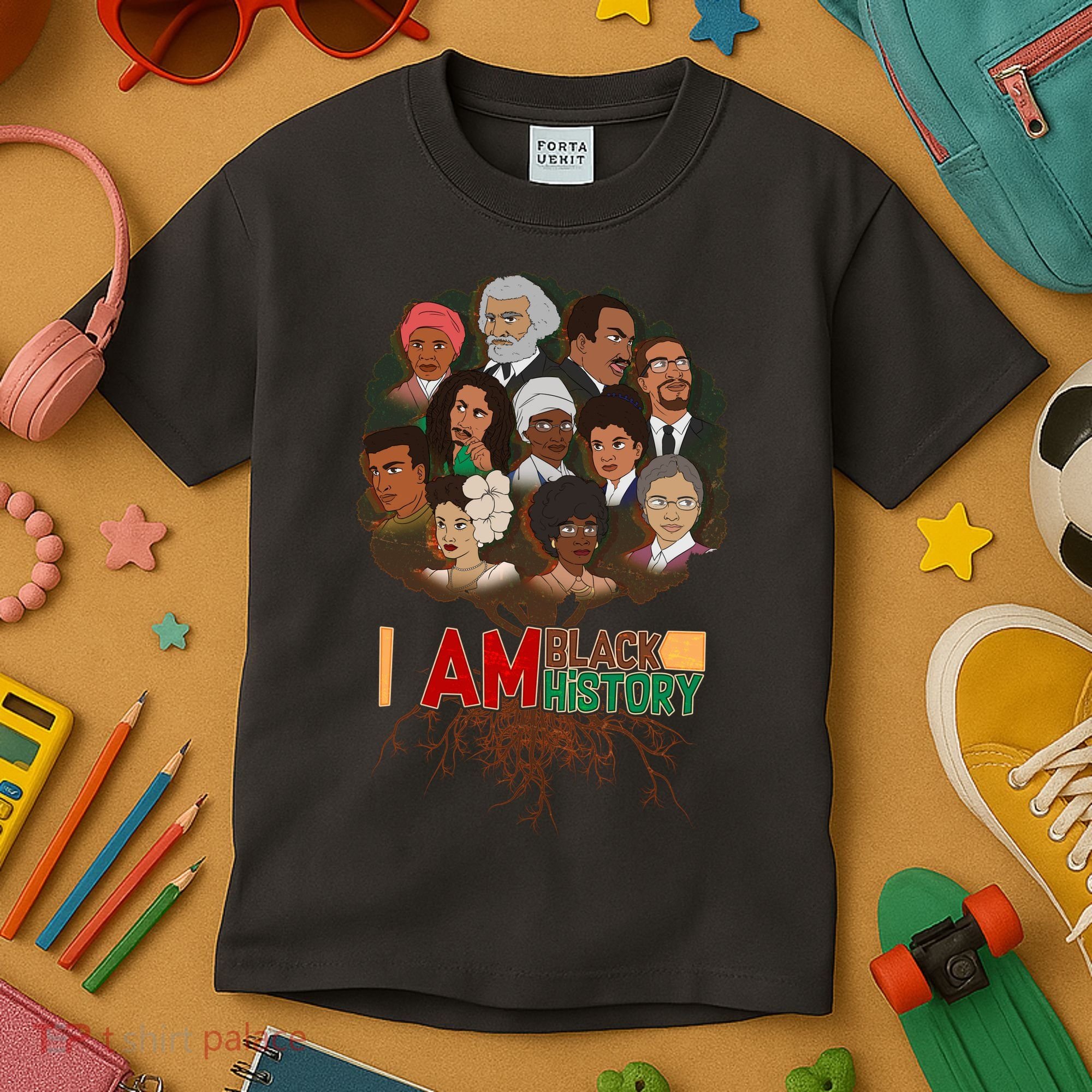 I Am Black History Tree Roots Kids T-Shirt