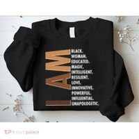 I Am Black Woman Educated Black History Month Sweatshirt thumb 2