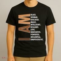 I Am Black Woman Educated Black History Month T-Shirt thumb 3