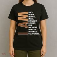 I Am Black Woman Educated Black History Month T-Shirt thumb 4