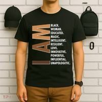 I Am Black Woman Educated Black History Month T-Shirt thumb 6