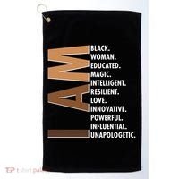 I Am Black Woman Educated Black History Month Golf Towel thumb 0