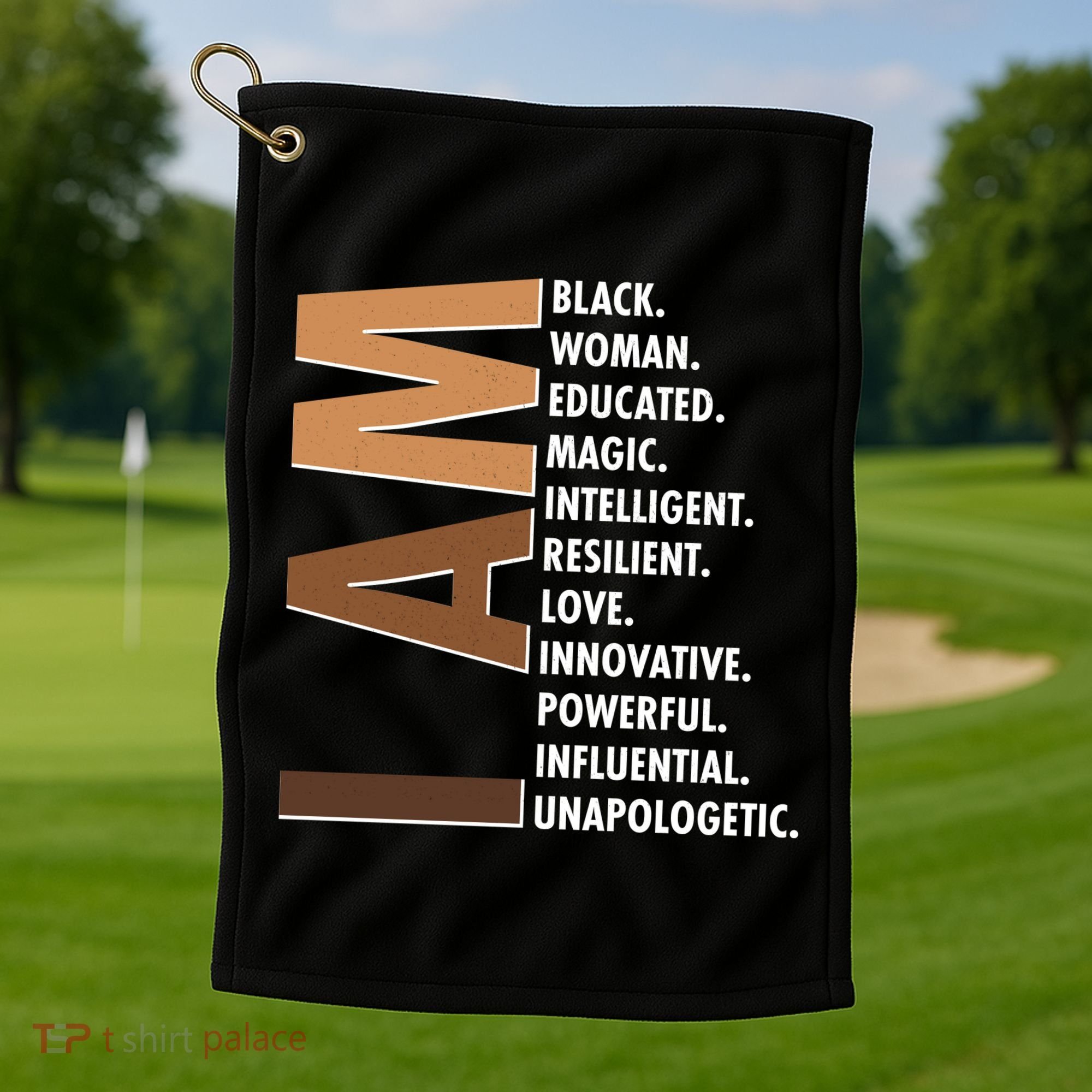 I Am Black Woman Educated Black History Month Golf Towel