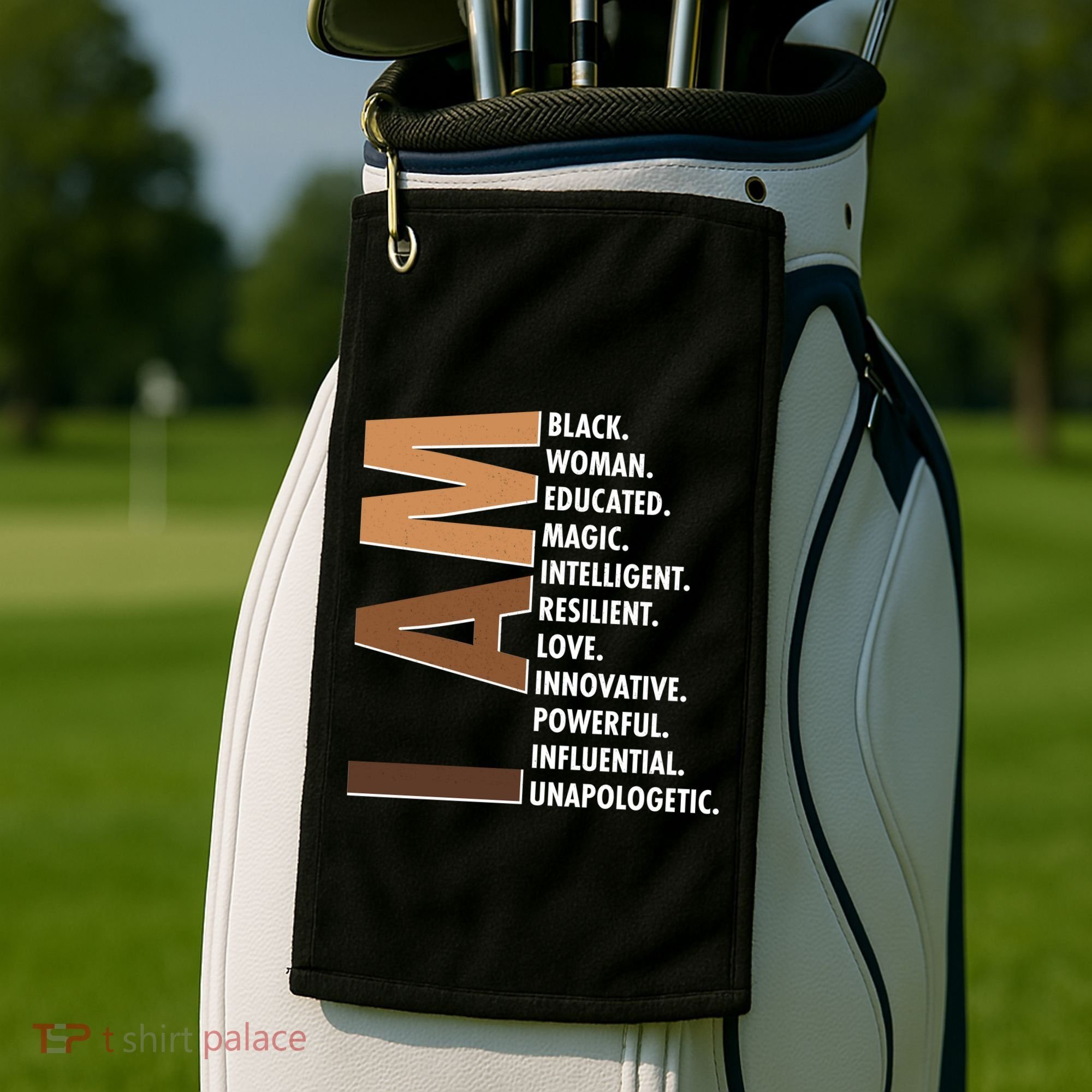 I Am Black Woman Educated Black History Month Golf Towel
