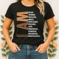 I Am Black Woman Educated Black History Month Women's T-Shirt thumb 2