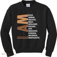 I Am Black Woman Educated Black History Month Kids Sweatshirt thumb 0