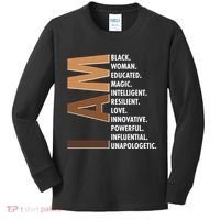 I Am Black Woman Educated Black History Month Kids Long Sleeve Shirt thumb 0
