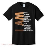 I Am Black Woman Educated Black History Month Kids T-Shirt thumb 0