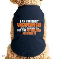 I Am Currently Unsupervised The Possibilities Are Endless Doggie Tank thumb 0