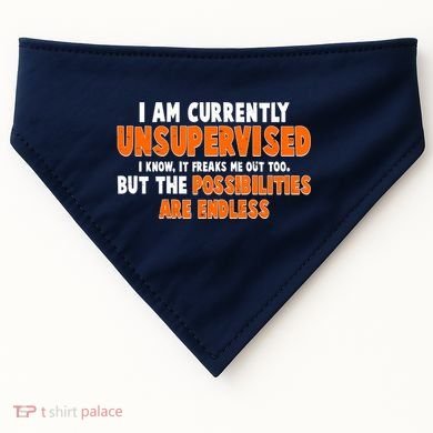 I Am Currently Unsupervised The Possibilities Are Endless USA-Made Doggie Bandana