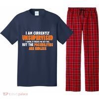 I Am Currently Unsupervised The Possibilities Are Endless Pajama Set thumb 0