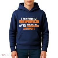 I Am Currently Unsupervised The Possibilities Are Endless Kids Hoodie thumb 4
