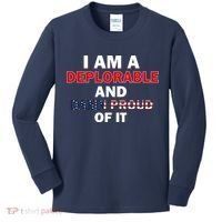 I Am Deplorable And I'm Proud Kids Long Sleeve Shirt thumb 0