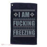 I Am F*cking Freezing Ugly X-mas Golf Towel thumb 0