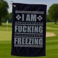 I Am F*cking Freezing Ugly X-mas Golf Towel thumb 1