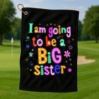 I Am Going To Be A Big Sister Golf Towel thumb 1