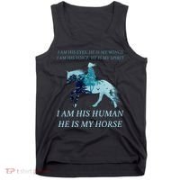 I Am His Human He is My Horse Tank Top thumb 0