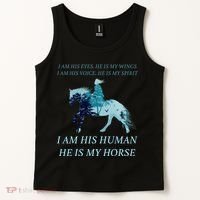 I Am His Human He is My Horse Tank Top thumb 2
