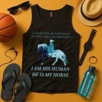 I Am His Human He is My Horse Tank Top thumb 4