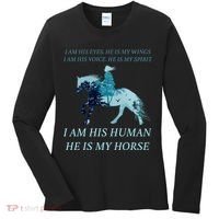 I Am His Human He is My Horse Women's Long Sleeve Shirt thumb 0