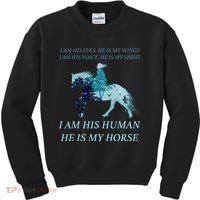 I Am His Human He is My Horse Kids Sweatshirt thumb 0