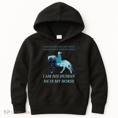 I Am His Human He is My Horse Kids Hoodie