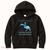 I Am His Human He is My Horse Kids Hoodie thumb 0
