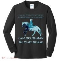 I Am His Human He is My Horse Kids Long Sleeve Shirt thumb 0