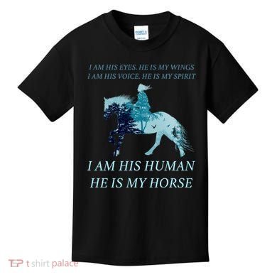 I Am His Human He is My Horse Kids T-Shirt