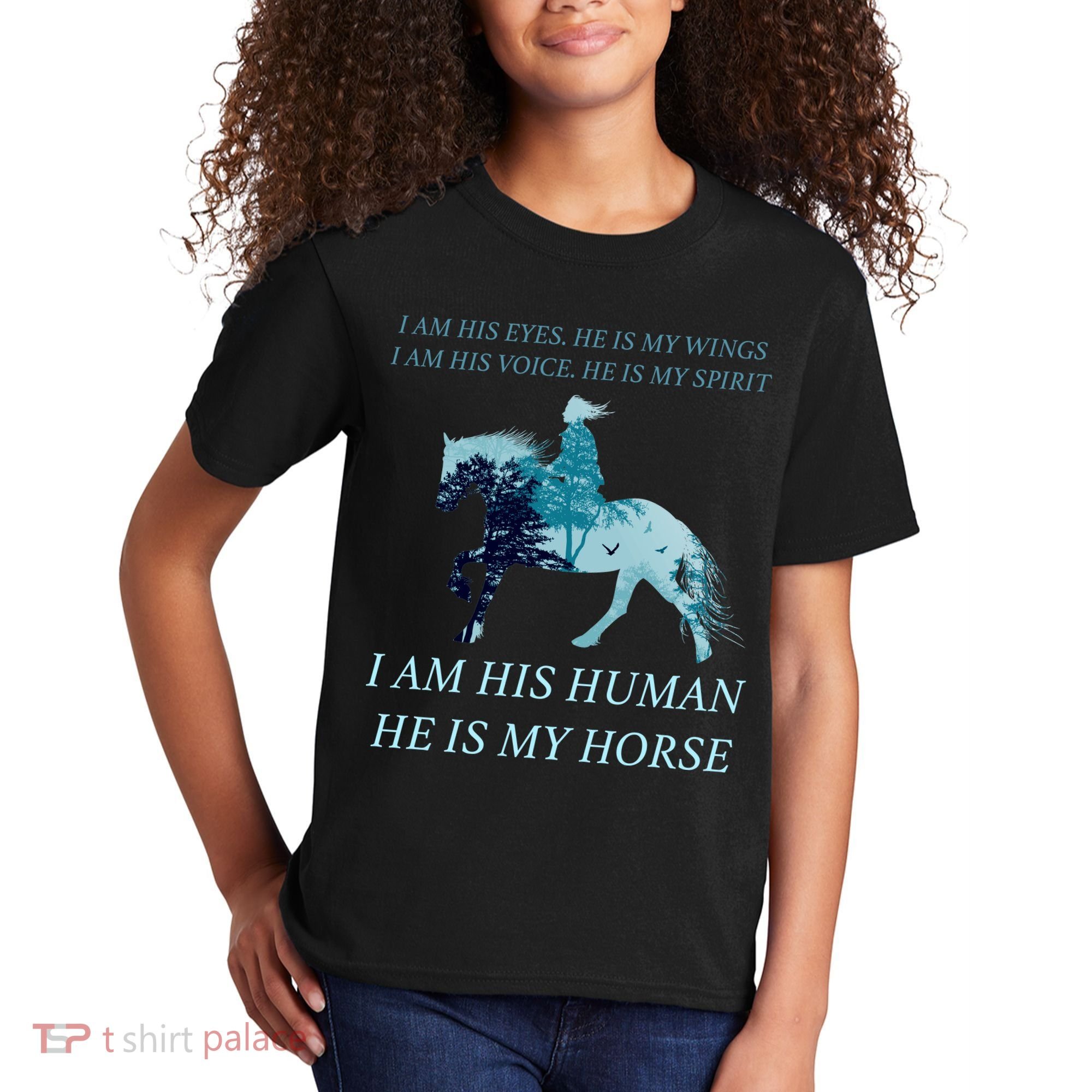 I Am His Human He is My Horse Kids T-Shirt