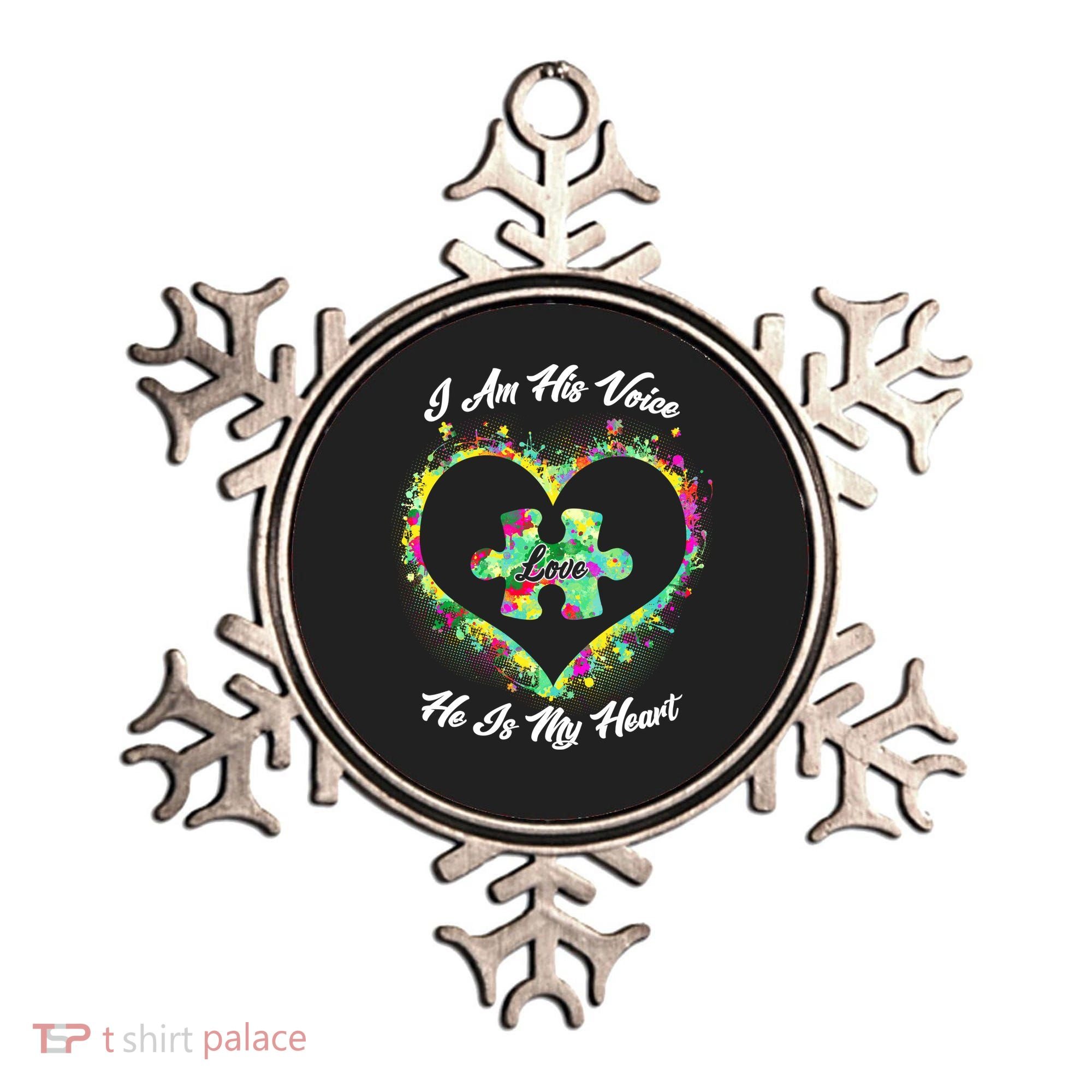 I Am His Voice He Is My Heart- Autism Awareness Ornament