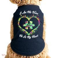 I Am His Voice He Is My Heart- Autism Awareness Doggie Tank thumb 0