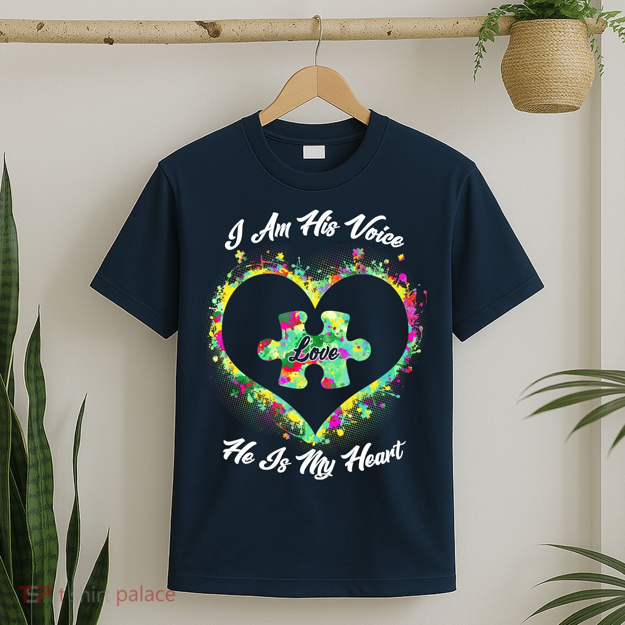 I Am His Voice He Is My Heart- Autism Awareness T-Shirt