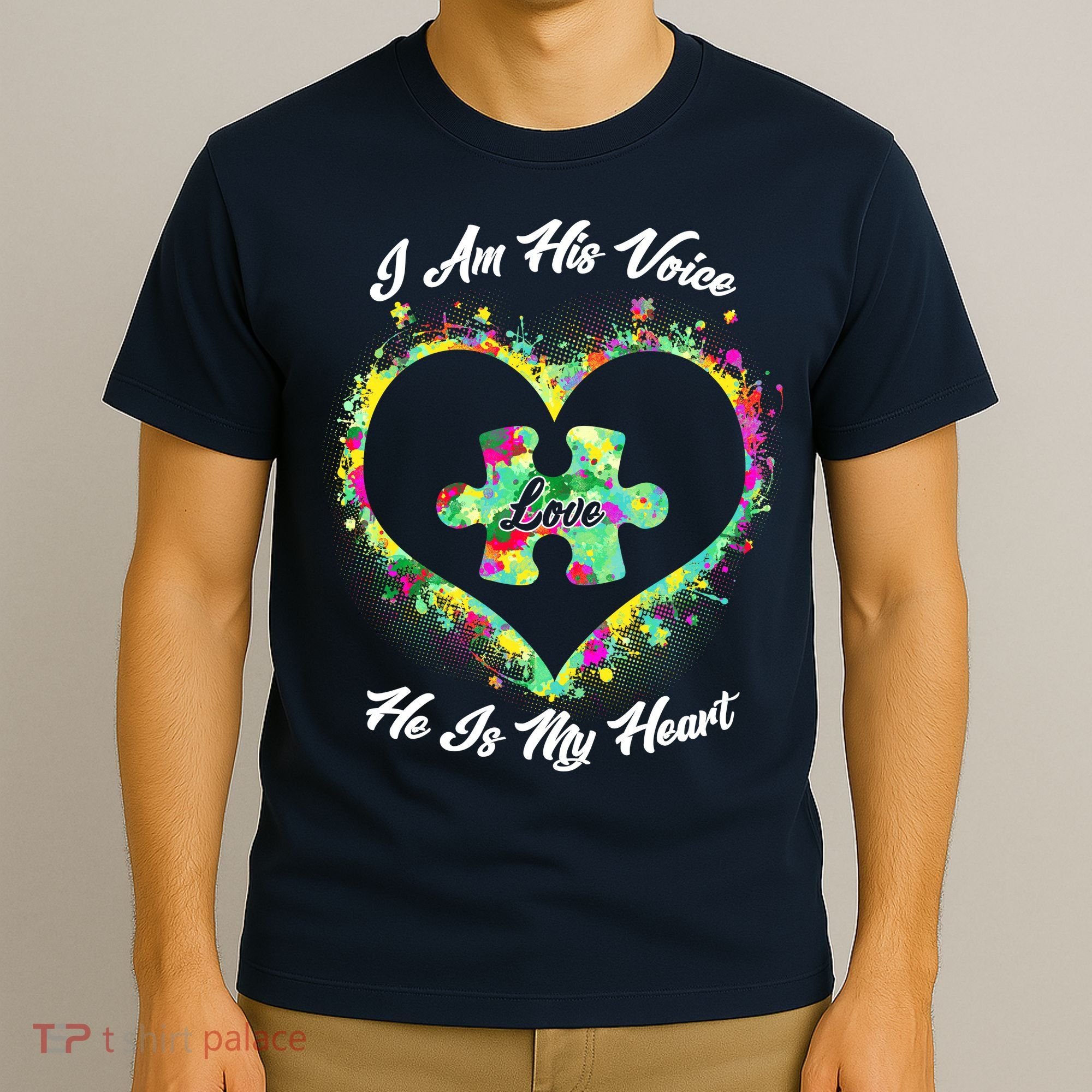 I Am His Voice He Is My Heart- Autism Awareness T-Shirt