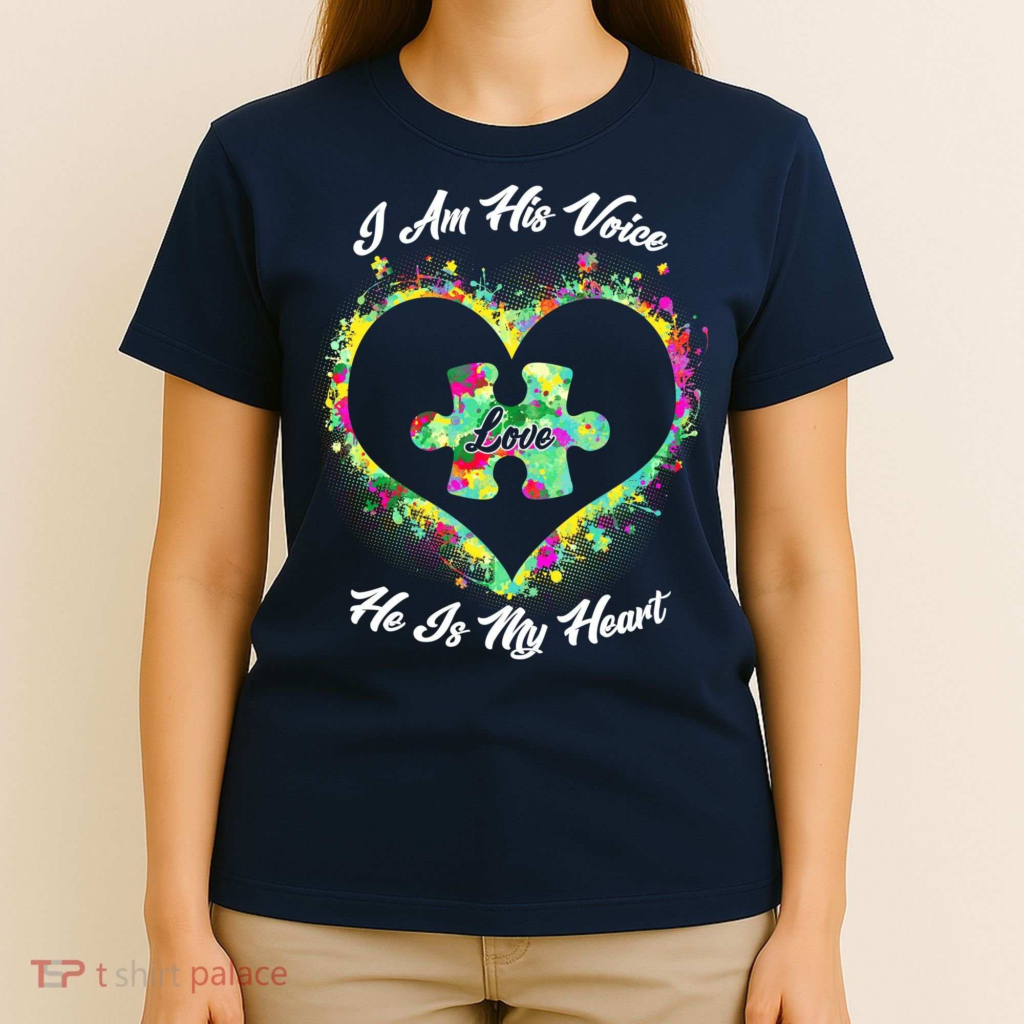I Am His Voice He Is My Heart- Autism Awareness T-Shirt